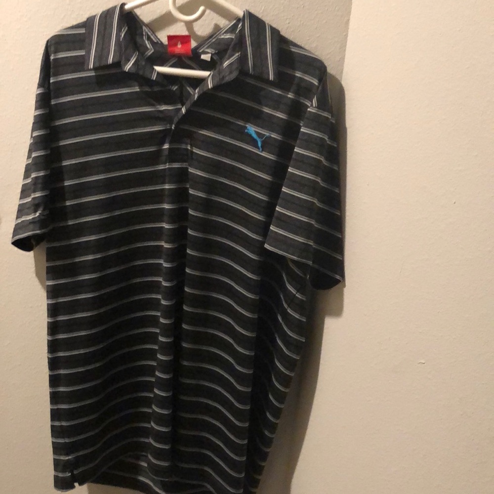 Black striped Puma golf shirt